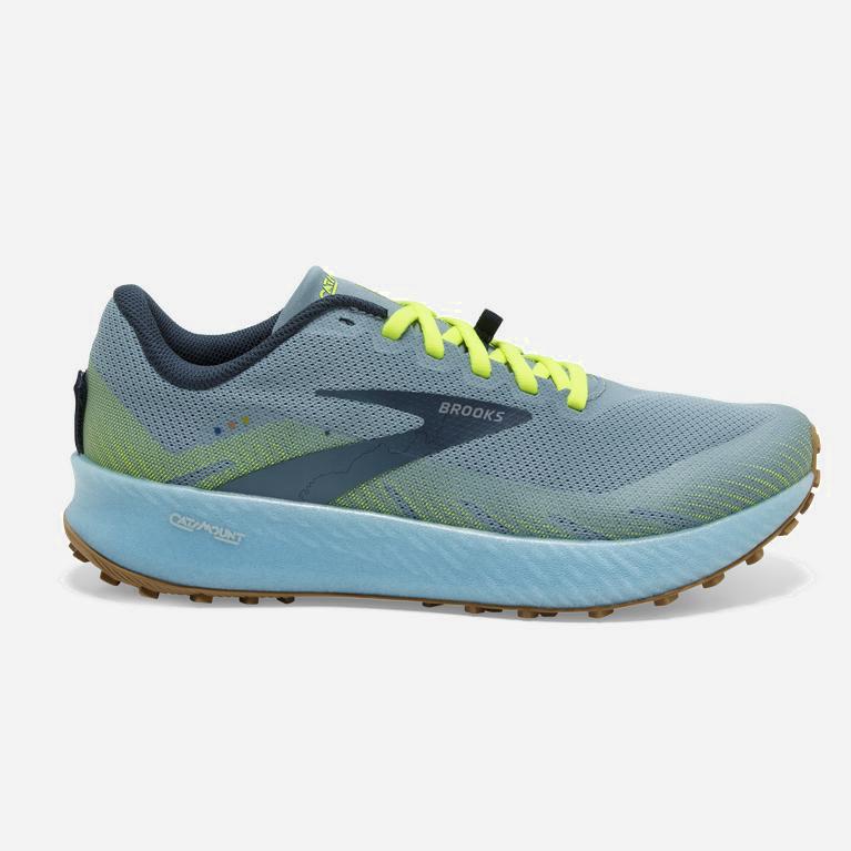 Ténis Brooks Catamount Sapatilhas Trail Running Mulher Azuis /Verdes Amarelas (40397BOIW)